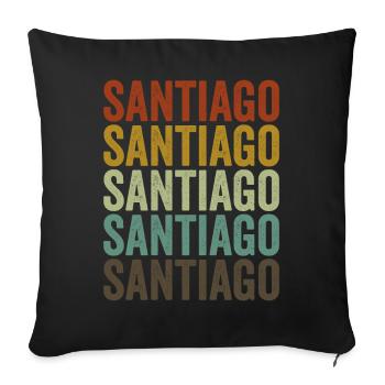 Santiago Chili Rétro Vintage - Housse de coussin décorative 45 x 45 cm - noir - Devant