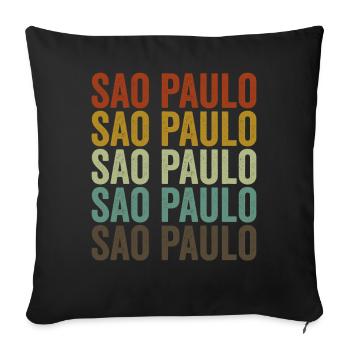 Sao Paulo Brasilien Retro Vintage - Sofakissenbezug 45 x 45 cm - Schwarz - Vorne
