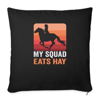 Design équestre et équestre pour les amoureux des chevaux - Housse de coussin décorative 45 x 45 cm - noir - Devant