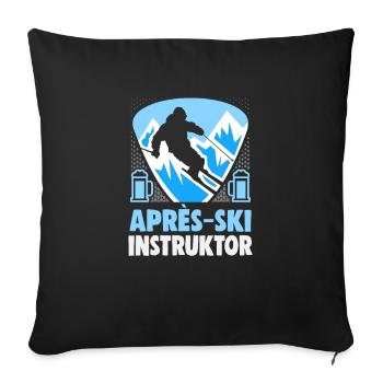 Skifahrer Apres Ski Instructor Ski - Sofakissenbezug 45 x 45 cm - Schwarz - Vorne
