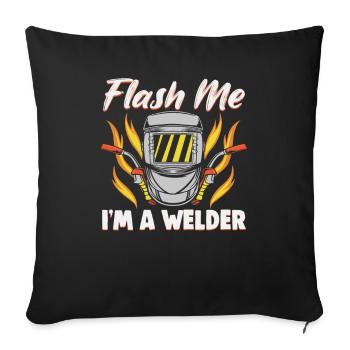 Welder slogan design for metal workers - Sofa pillowcase 17,3'' x 17,3'' (45 x 45 cm) - black - Front