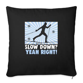 Skieurs de fond biathlon de fond - Housse de coussin décorative 45 x 45 cm - noir - Devant