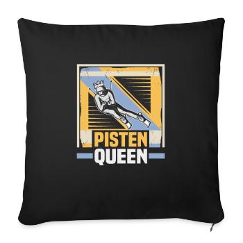 Skifahrer Pisten Queen Ski - Sofakissenbezug 45 x 45 cm - Schwarz - Vorne