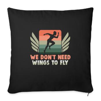 Running Marathon Runner Running - Sofa pillowcase 17,3'' x 17,3'' (45 x 45 cm) - black - Front