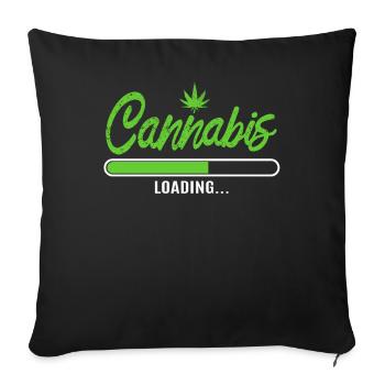 Cannabisblatt - Sofakissenbezug 45 x 45 cm - Schwarz - Vorne