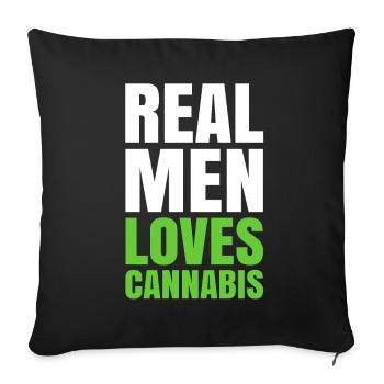 Les hommes aiment le cannabis - Housse de coussin décorative 45 x 45 cm - noir - Devant