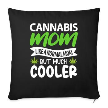 Mère cannabis - Housse de coussin décorative 45 x 45 cm - noir - Devant