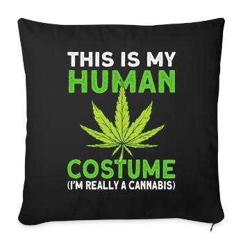 Cannabis costume - Sofa pillowcase 17,3'' x 17,3'' (45 x 45 cm) - black - Front