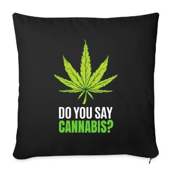 Rauchen Von Cannabisblättern - Sofakissenbezug 45 x 45 cm - Schwarz - Vorne