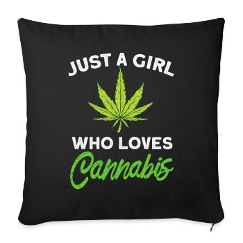 Filles de cannabis - Housse de coussin décorative 45 x 45 cm - noir - Devant