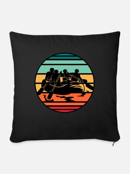 Fluss Rafting - Sofakissenbezug 45 x 45 cm - Schwarz