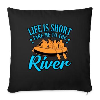 River rafting life - Sofa pillowcase 17,3'' x 17,3'' (45 x 45 cm) - black - Front