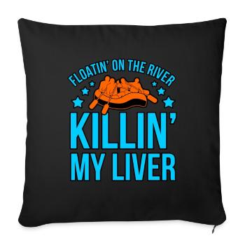 Abenteuer rafting - Sofakissenbezug 45 x 45 cm - Schwarz - Vorne