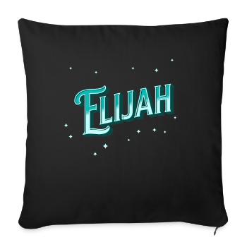Elijah names personalized - Sofa pillowcase 17,3'' x 17,3'' (45 x 45 cm) - black - Front