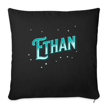 Ethan Namen personalisiert - Sofakissenbezug 45 x 45 cm - Schwarz - Vorne