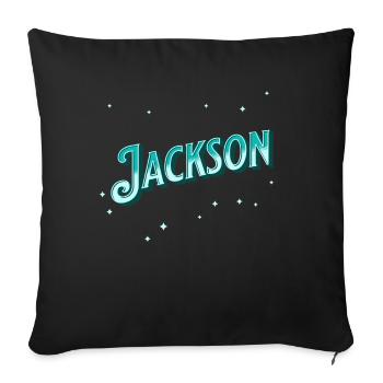 Jackson Namen personalisiert - Sofakissenbezug 45 x 45 cm - Schwarz - Vorne