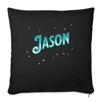 Jason names personalized - Sofa pillowcase 17,3'' x 17,3'' (45 x 45 cm) - black - Front