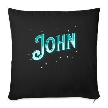 John name personalized - Sofa pillowcase 17,3'' x 17,3'' (45 x 45 cm) - black - Front