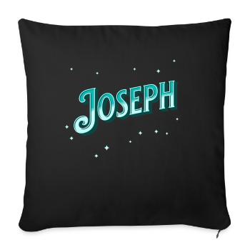 Joseph names personalized - Sofa pillowcase 17,3'' x 17,3'' (45 x 45 cm) - black - Front