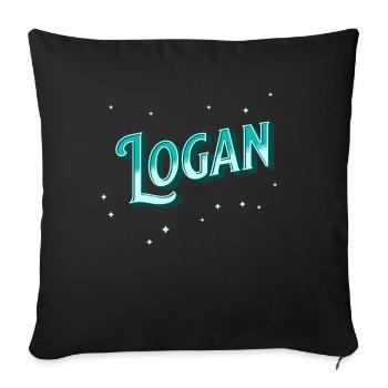 Noms Logan personnalisés - Housse de coussin décorative 45 x 45 cm - noir - Devant