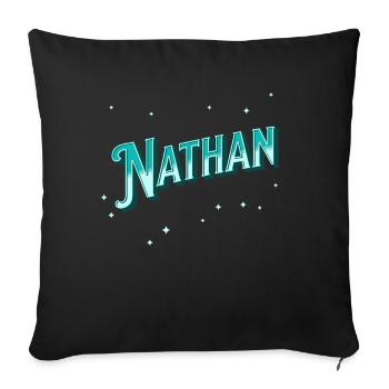 Nathan Namen personalisiert - Sofakissenbezug 45 x 45 cm - Schwarz - Vorne