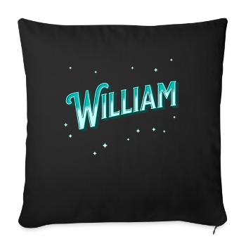 William name personalized - Sofa pillowcase 17,3'' x 17,3'' (45 x 45 cm) - black - Front