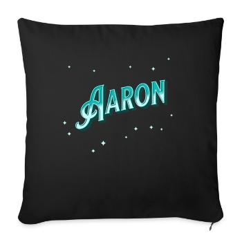 Aaron name personalized - Sofa pillowcase 17,3'' x 17,3'' (45 x 45 cm) - black - Front