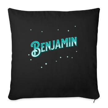 Benjamin Namen personalisiert - Sofakissenbezug 45 x 45 cm - Schwarz - Vorne