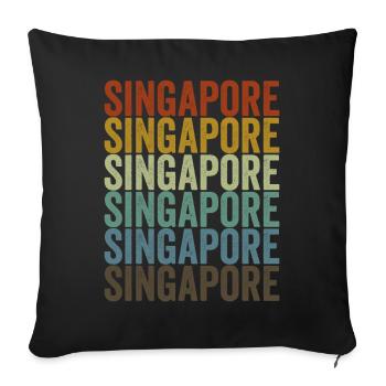 Singapur Singapur Retro Vintage - Sofakissenbezug 45 x 45 cm - Schwarz - Vorne
