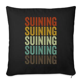 Suining China Retro Vintage - Housse de coussin décorative 45 x 45 cm - noir - Devant