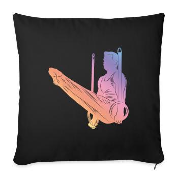 Silhouette gymnastique - Housse de coussin décorative 45 x 45 cm - noir - Devant