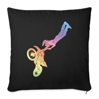 Motocross Silhouette Sport - Sofa pillowcase 17,3'' x 17,3'' (45 x 45 cm) - black - Front