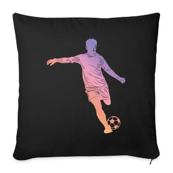 Football Silhouette - Sofa pillowcase 17,3'' x 17,3'' (45 x 45 cm) - black - Front