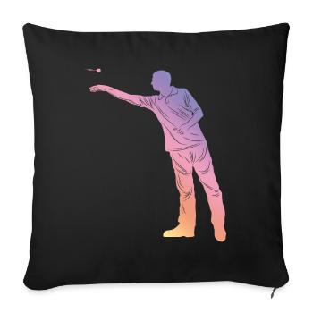 Silhouette de fléchettes - Housse de coussin décorative 45 x 45 cm - noir - Devant