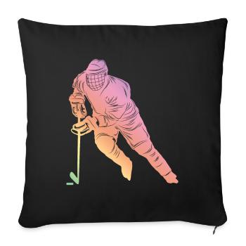 Sports de hockey sur glace - Housse de coussin décorative 45 x 45 cm - noir - Devant