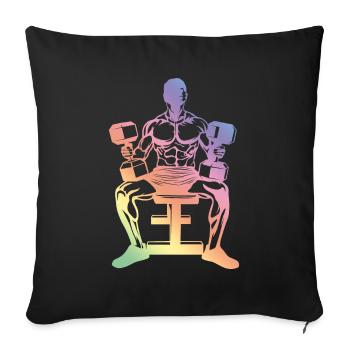 Silhouette fitness - Housse de coussin décorative 45 x 45 cm - noir - Devant