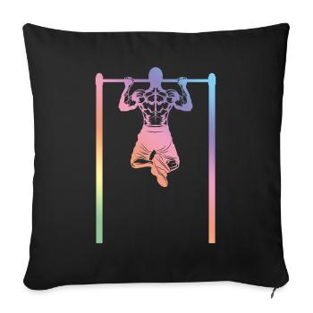 silhouette de fitness calisthenics - Housse de coussin décorative 45 x 45 cm - noir - Devant