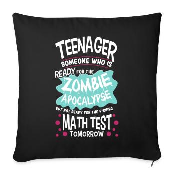 Funny Teen School Zombie Apocalypse - Sofa pillowcase 17,3'' x 17,3'' (45 x 45 cm) - black - Front
