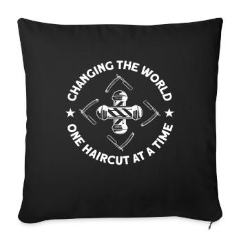 Changer le monde Barber Bart - Housse de coussin décorative 45 x 45 cm - noir - Devant