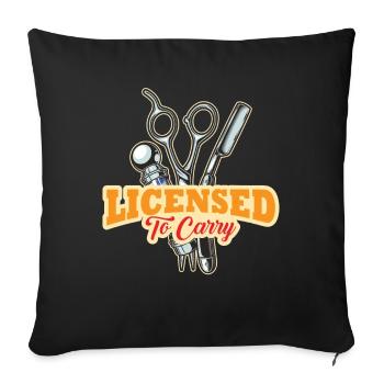 Autorisé à transporter Barbier Bart - Housse de coussin décorative 45 x 45 cm - noir - Devant