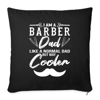 Je suis un barbier Papa Barbier Bart - Housse de coussin décorative 45 x 45 cm - noir - Devant