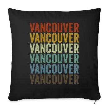 Vancouver Canada Retro Vintage - Sofa pillowcase 17,3'' x 17,3'' (45 x 45 cm) - black - Front