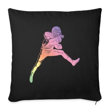 Football Silhouette - Sofa pillowcase 17,3'' x 17,3'' (45 x 45 cm) - black - Front
