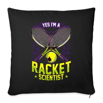 Racket Scientist Tennis - Sofa pillowcase 17,3'' x 17,3'' (45 x 45 cm) - black - Front