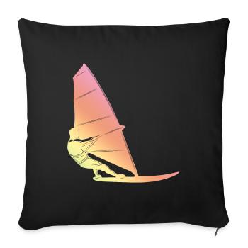 Windsurfen Silhouette - Sofakissenbezug 45 x 45 cm - Schwarz - Vorne