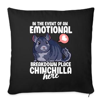Funny Emotional Breakdown Chinchilla - Sofa pillowcase 17,3'' x 17,3'' (45 x 45 cm) - black - Front