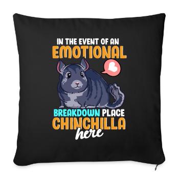 Funny Emotional Breakdown Chinchilla - Sofa pillowcase 17,3'' x 17,3'' (45 x 45 cm) - black - Front