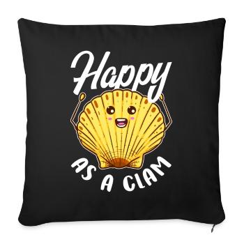 Happy as a clam - Sofa pillowcase 17,3'' x 17,3'' (45 x 45 cm) - black - Front