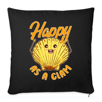 Happy as a clam - Sofa pillowcase 17,3'' x 17,3'' (45 x 45 cm) - black - Front