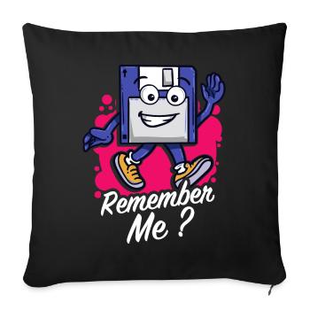 Programmer Retro-diskette Floppy disc - Sofa pillowcase 17,3'' x 17,3'' (45 x 45 cm) - black - Front